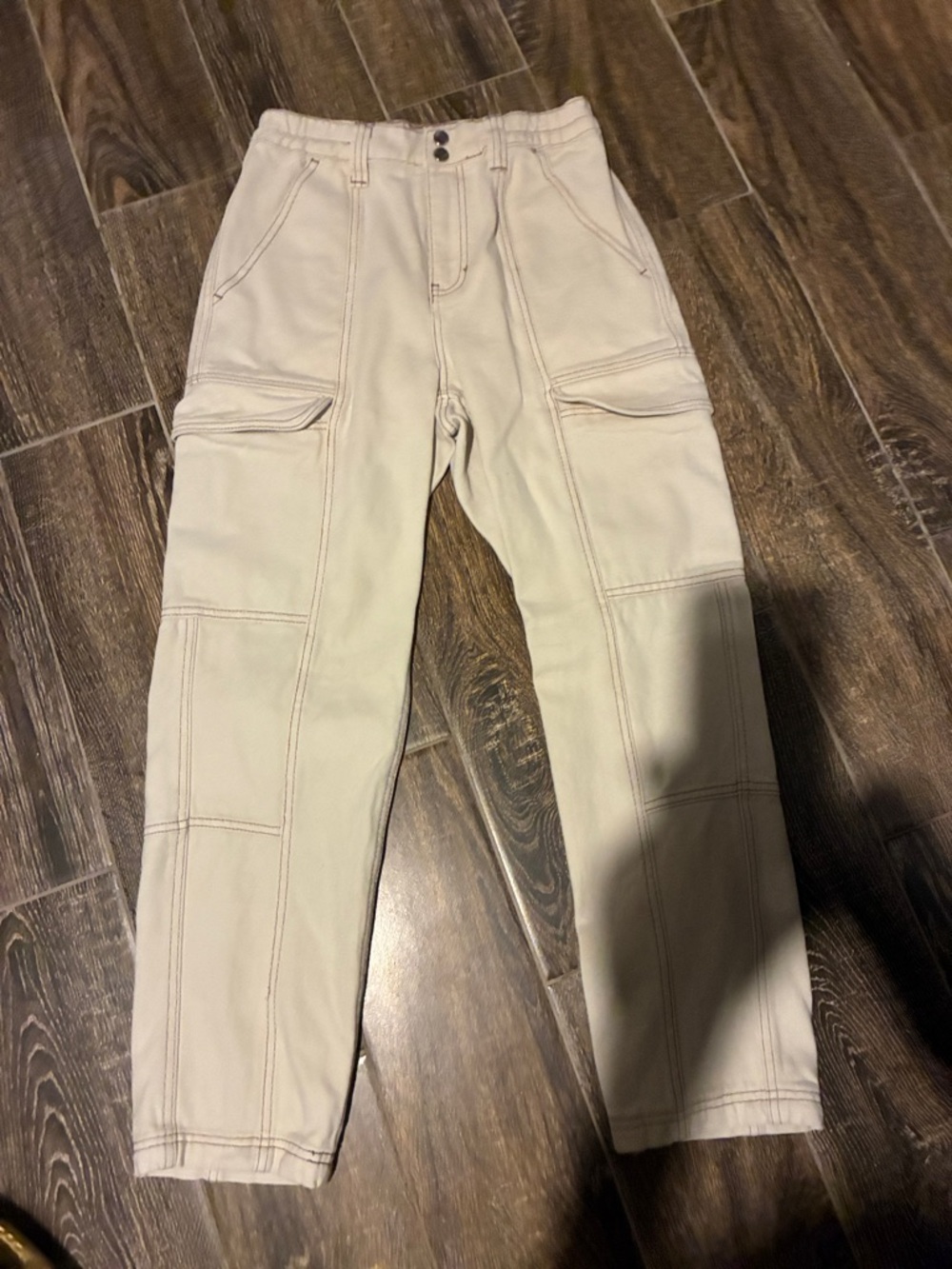 PacSun Cream bone utility cargo pants with Contrast Stitching